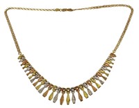 10kt Rose, Yellow & White Gold Evening Necklace