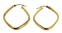 14kt Gold 15mm Square Hoop Earrings