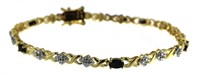 Genuine Sapphire & Diamond Accent Bracelet