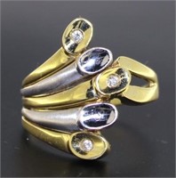 14kt White & Yellow Gold Diamond Designer Ring