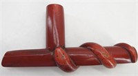 Carved Snake  Native Indian Catlinite Peace Pipe