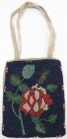 Nez Perce Indian Beaded Flat Bag Floral Cloth Back
