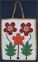 Nez Perce Indian Beaded Flat Bag Floral Cloth Back