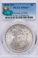 $1 1878 7 TF, REVERSE OF 1878. PCGS MS66+ CAC