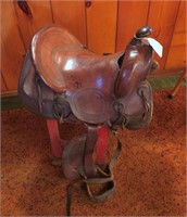 Leather Western Saddle, With Stand