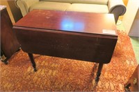 38" Cherry Drop Leaf Table With Turned Legs