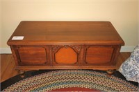 Mahogany Cedar Chest With Assorted Linens And Afga