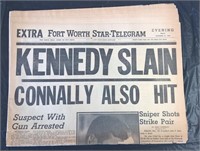 Kennedy Slain Ft Worth Star Telegram Nov 22, 1963