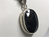 $500 Silver  onyx pendant necklace