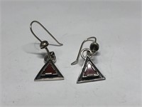 $120 Silver red agate earrings