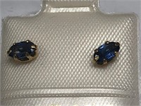 $200 14 kt gold sapphire earrings