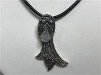 $200 Silver moonstone pendant necklace