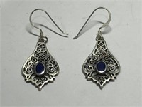 $120 Silver lapis earrings