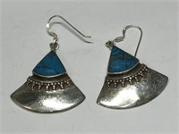 $160 Silver turquiose earrings