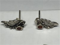 Two pairs of silver earrings