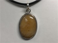 $140 Silver genuine agate pendant