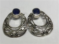 $120 Silver Lapis earrings