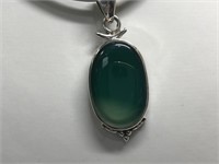 $160 St. Sil.  pendant green onyx pendant