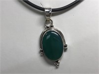$160 St. Sil.  onyx green pendant