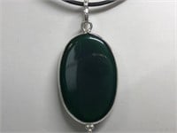 $150 St. Sil.  green onyx pendant