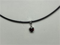 $100 St. Sil.  garnet pendant necklace