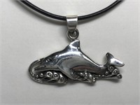 $160 St. Sil.  dolphin pendant necklace