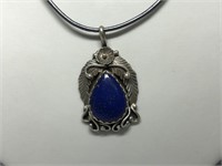 $160 St. Sil.  lapis pendant necklace