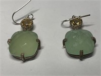 $250 St. Sil.  chalcedony and citrine earrings
