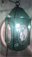 Stained glass and layered hanging lamp 14 inches