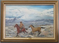 "RIDE FOR FREEDOM" Original Oil Painting-Signed