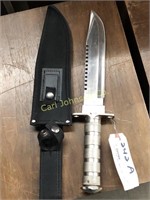 SURVIVAL KNIFE W/COMPASS W/STORAGE ATTATCHMENT