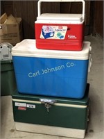 LOT OF ICE CHESTS W/VINTAGE COLEMAN