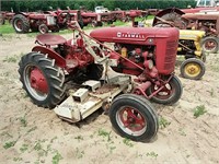 Farmall A with woods L59 mower, stored inside