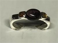 $160 St. Sil.  amethyst and citrine ring
