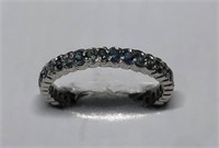 $200 St. Sil.  eternity style sapphire ring