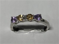 $160 St. Sil. Amethyst and Citrine ring