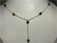 $200 St. Sil.  Tiger eye bead Necklace