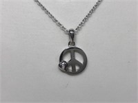 $100 St. Sil.  necklace with cz pendant