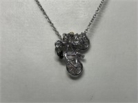 $200 St. Sil.  Necklace with action bicycle pendan