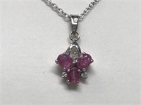 $200 St. Sil. Genuine Ruby Necklace (app 1.0ct)