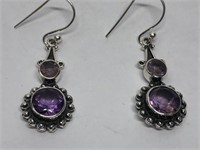 $150 St. Sil. Amethyst Earrings