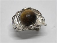 $250 St. Sil. Tiger Eye, Birds Nest Design Ring