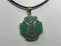 $400 St. Sil. Emerald Pendant (app 7cts)