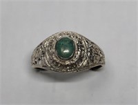 $100 St. Sil. Ring w/ Genuine Gemtone