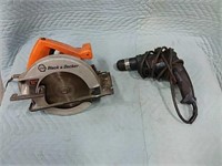 Bosch electric drill, B&D 1 3/4hp circular saw