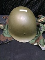 Vintage Lot Military Helmet and Clothing