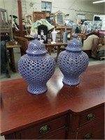 Pair of purple Ginger jars