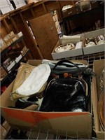 Box of handbags and shoes