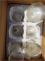 7 chemical beakers & glass measurements