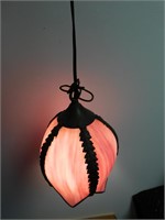 Hanging Ornamental Swirled Glass Lamp